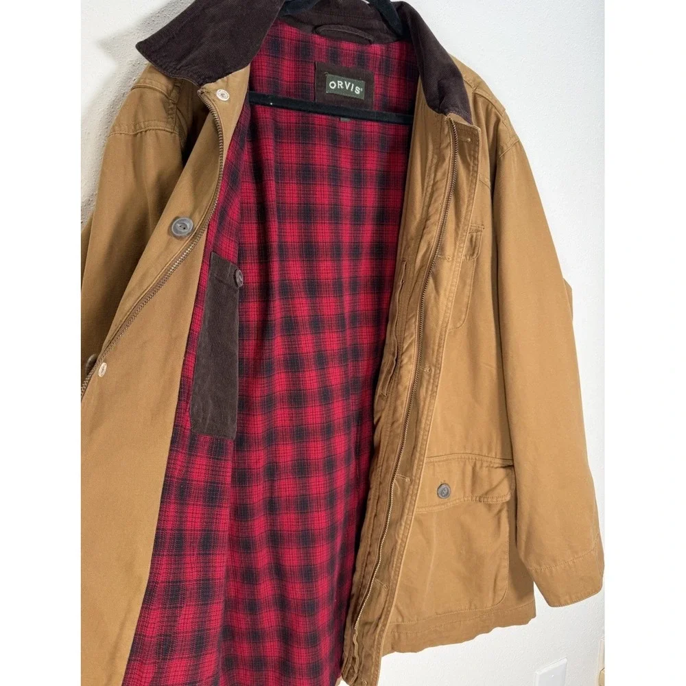 Orvis Barn Chore Jacket Mens Sz XXL Flannel Lined Cotton Canvas Ranch Utility
